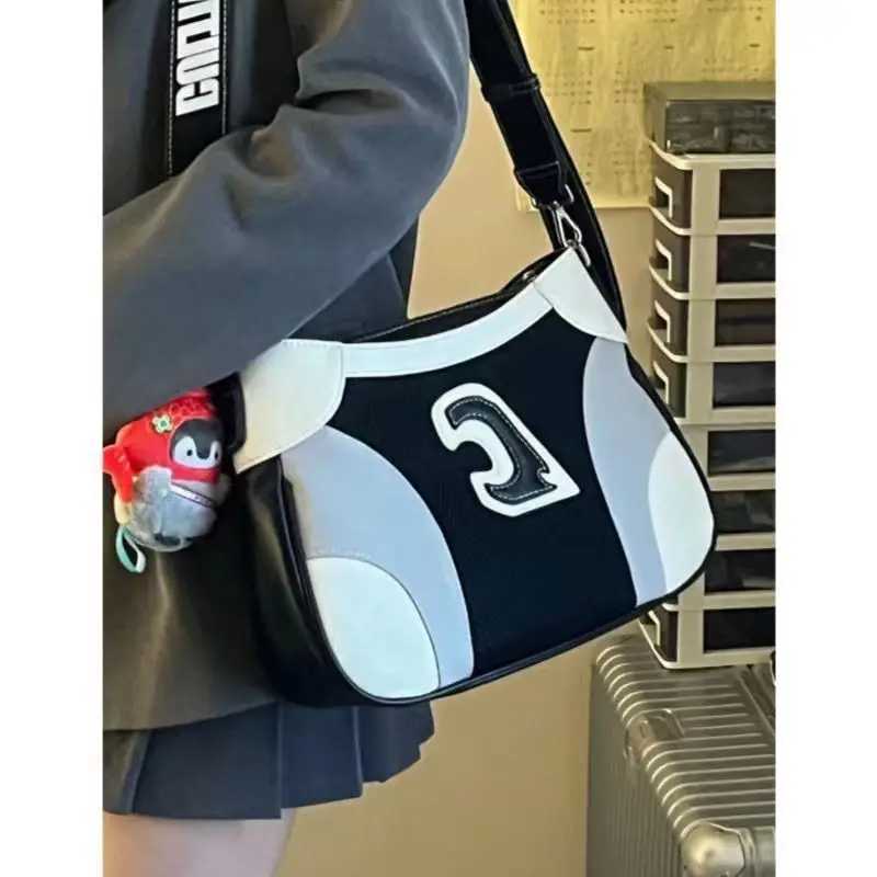 JIAERDI Sport Letter Y2k Bag Purse Women Harajuku Aesthetic Casual Messenger Bag Handbag Ladies Moto Biker Black Shoulder Bags Y250319