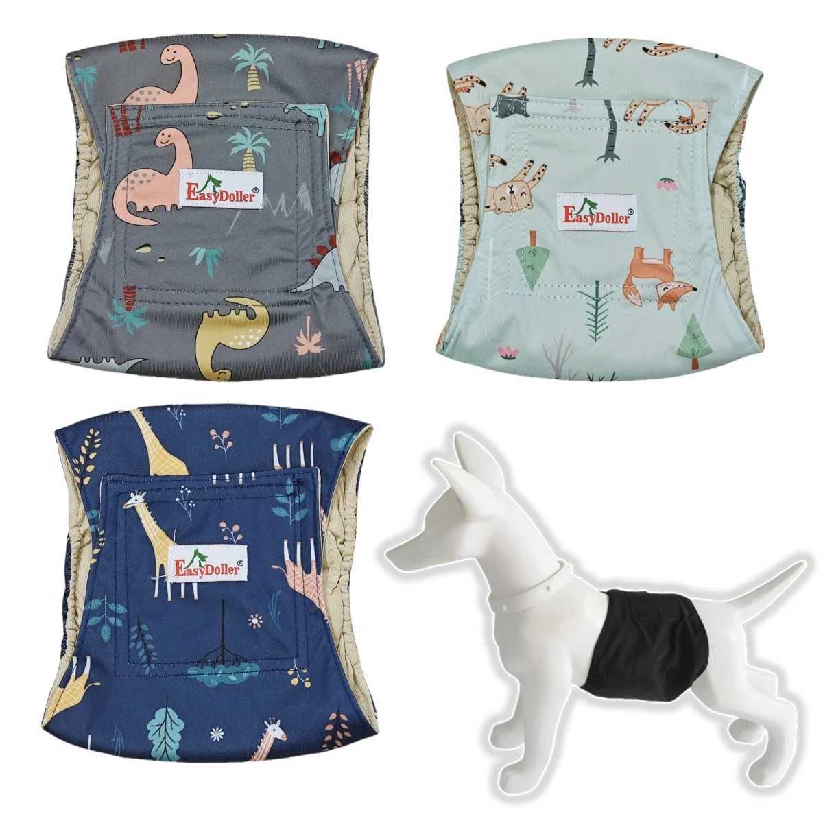 3 mens dog diapers washable and reusable abdominal straps pet physiological pants fastening straps adjustable dog diapers for training Y250320