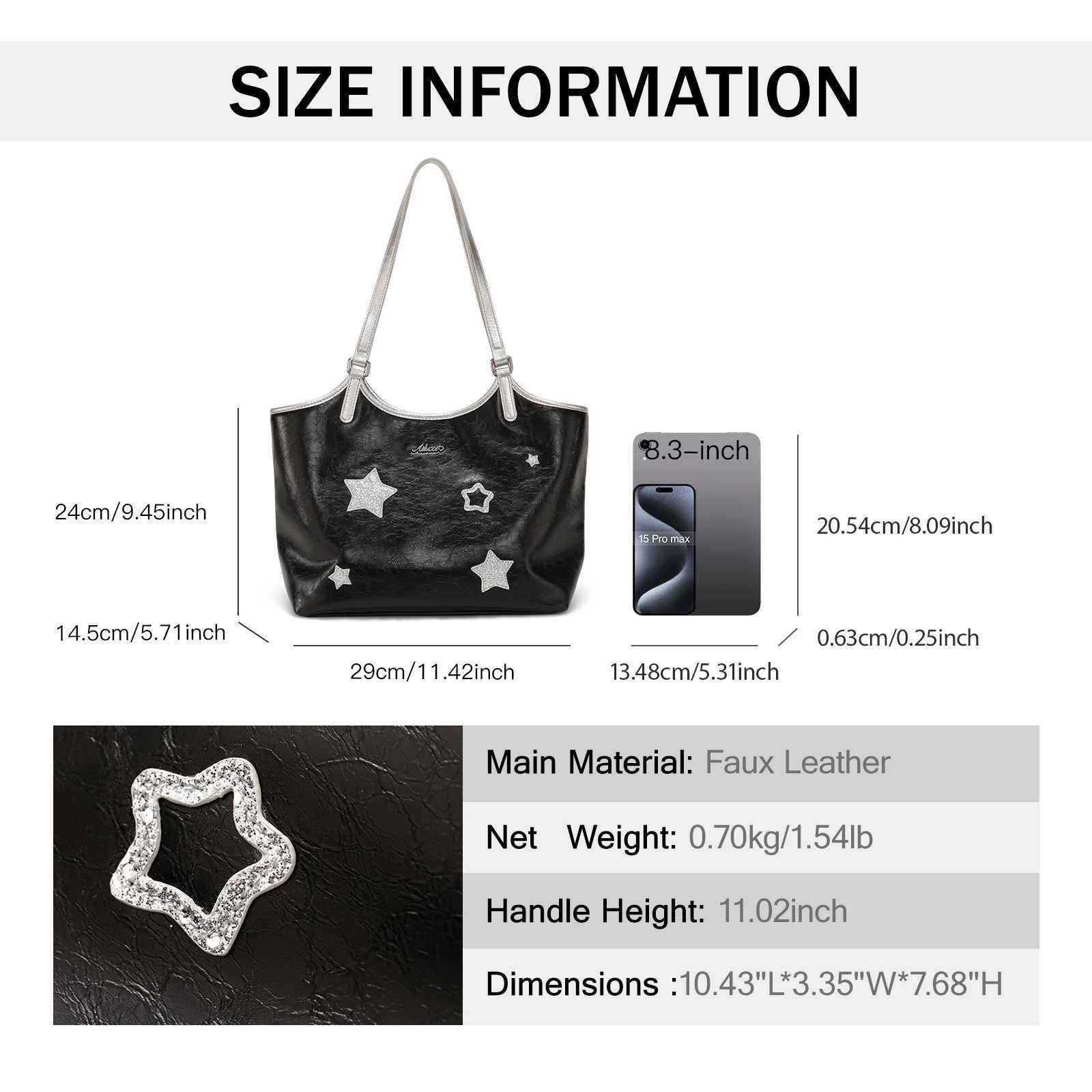 AILUXIs new large capacity underarm shoulder bag with cute star shaped printing for daily commuting Y250319