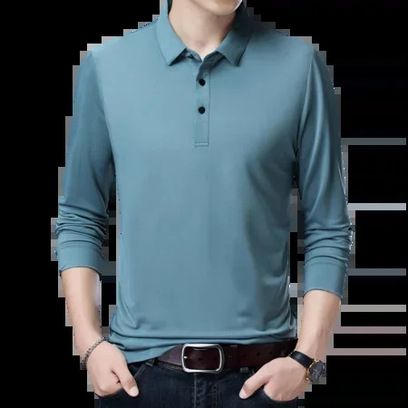 Ice fast drying polo shirt long sleeved highquality breathable top 2024 springsummer mens Tshirt 250318