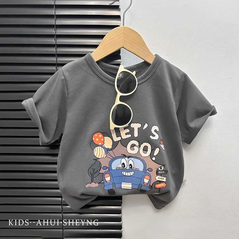 2024 Baby T-shirt Infant Boy Summer Cotton Cartoon Kids Girl Short Sleeve Casual Top Tees Childrens ClothingT250320