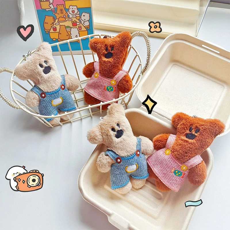Cartoon Bear Plush Toy Cute Bear Filled Doll Keychain Pendant Plush Doll Couple Bag Charm Childrens GiftXJ250319