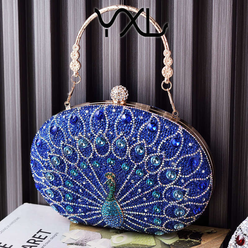 New Pea Studded Dia Dinner European And American Retro Style Party Bag, Black High-End Dress Bags