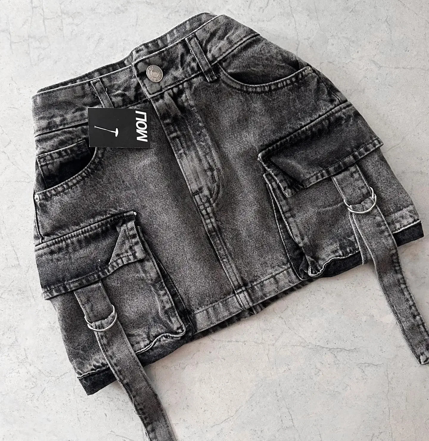 Vintage Gothic Y2k Off White Mini Skirt Fashionable Harajuku Multi Pocket Denim Plaid Skirt Womens Street Clothing Casual Sexy Short Skirt 250317