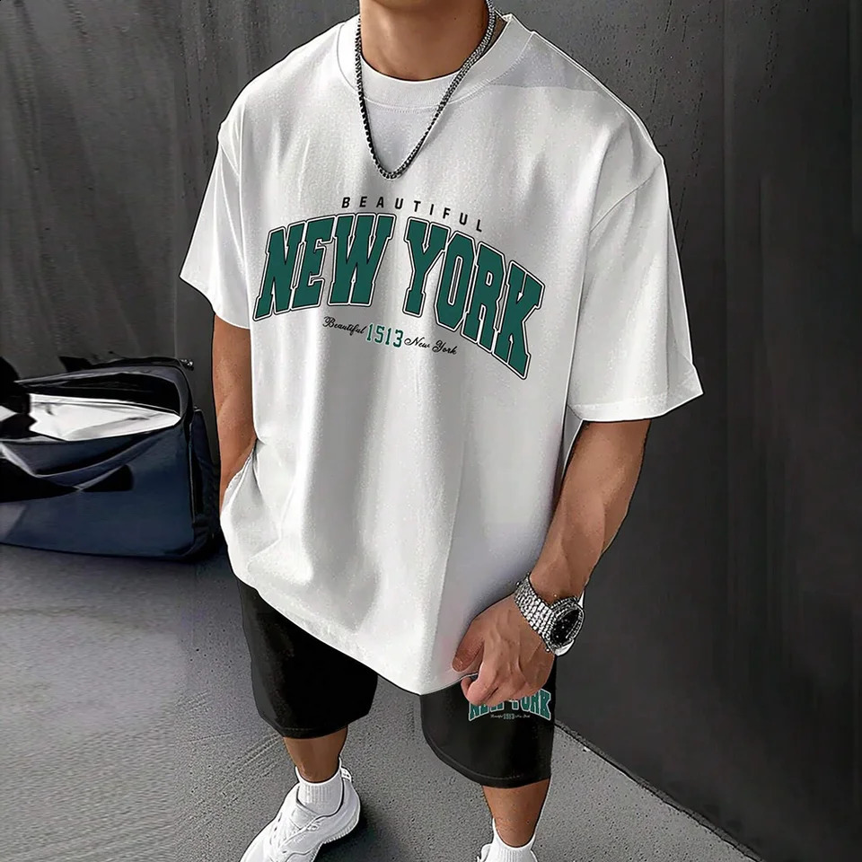 North American Fashion Mens Casual Set with Printed Patterns Lightweight and Breathable Sporty and Lightweight Breathable Sh 250319