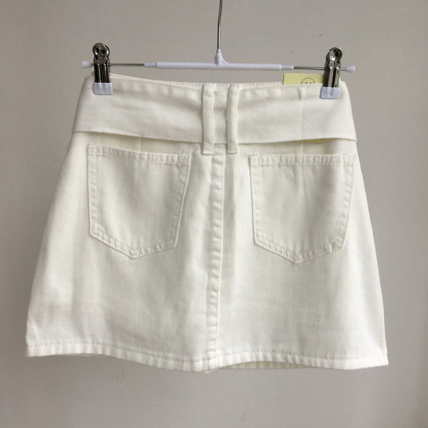 Sexy Short Mini Skirts Denim Women Summer White Skirt with Shorts Y2k Womens Jean Skirt with Belt Vintage Black Faldas BeltedXJ250320