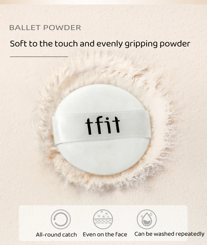 TFIT Transparent Set with Puff Soft Focus Loose Powder 7g Makeup Facial Makeup 250319