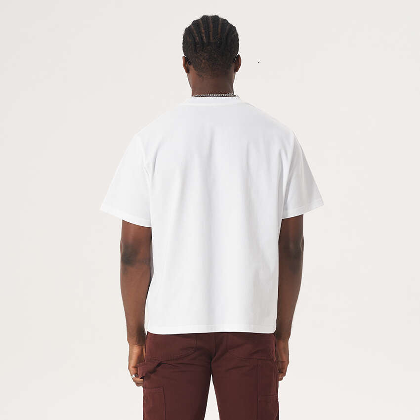 Versatile new product short Boxy Fit style pure cotton American trendy brand fall shoulder sleeve men's T-shirt