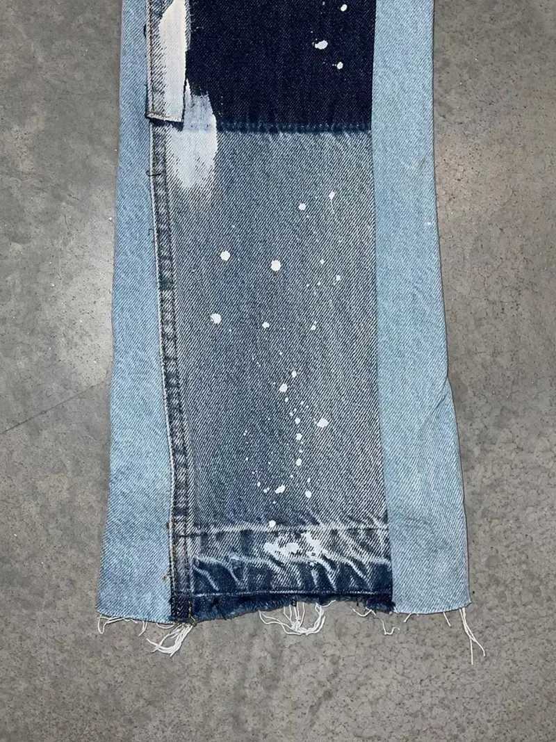 High Street Harajuku Fashion Furred Edge Micro Flared Skinny Jeans for Men Y2k Punk Rock Pants Gothic Retro Stretch Mop PantsT250319