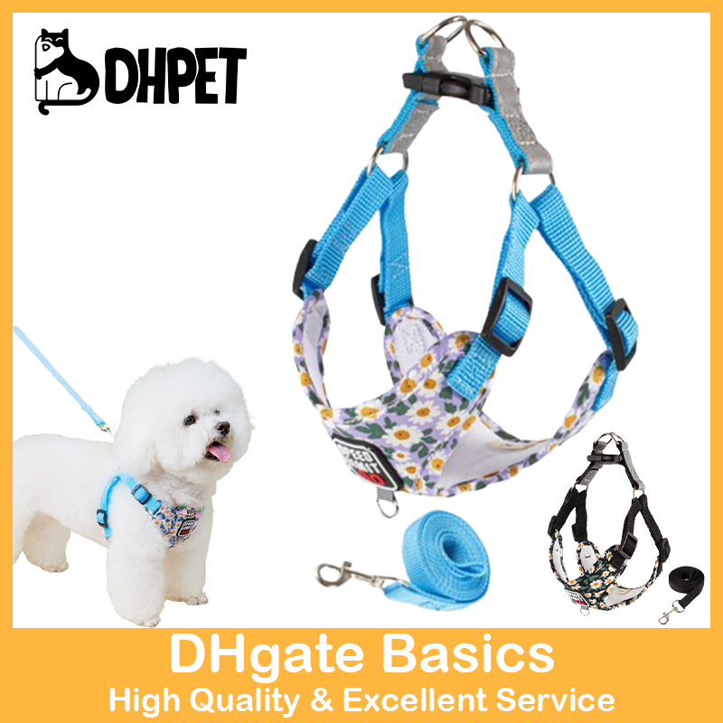 DHPet Pet Harness Nylon Pull-Free Reflective Dog Chest Strap Breathable Adjustable Pet Collar for Small Dogs and Cats