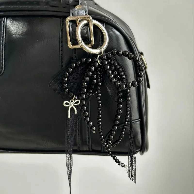 2025 Simulated Pearl Lace Bow Keychain Sweet Pearl Pendant Keychain Womens Handbag Keychain Exquisite DecorationXJ250319