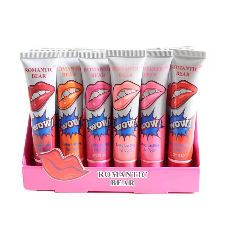 24Pcs 6 Colors Korea Peel Off Liquid Lipstick Waterproof Long Lasting Moisturizer Lip Gloss Tear Off Lip Tint no design box