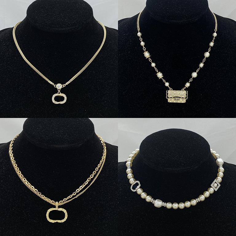 Choker Necklaces Black Designer Jewelry Pearl Pendant Chain Designed For Women Gift Charm Necklace with box