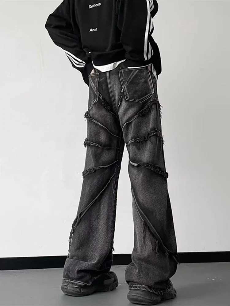 Street jeans womens casual retro loose fashionable hip-hop pants 2024 autumn new high waist wide leg American jeans womenT250319