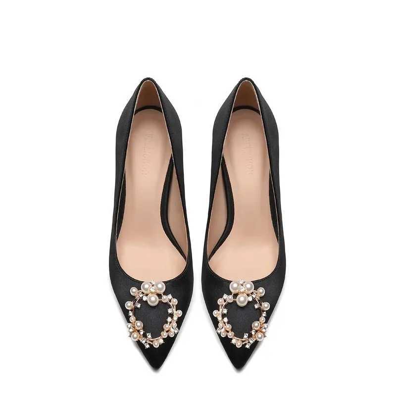 2025 Luxury White Red Black High Toe Pump Temperature Single Shoe Designer Bridal Maid Wedding Shoes Y250319