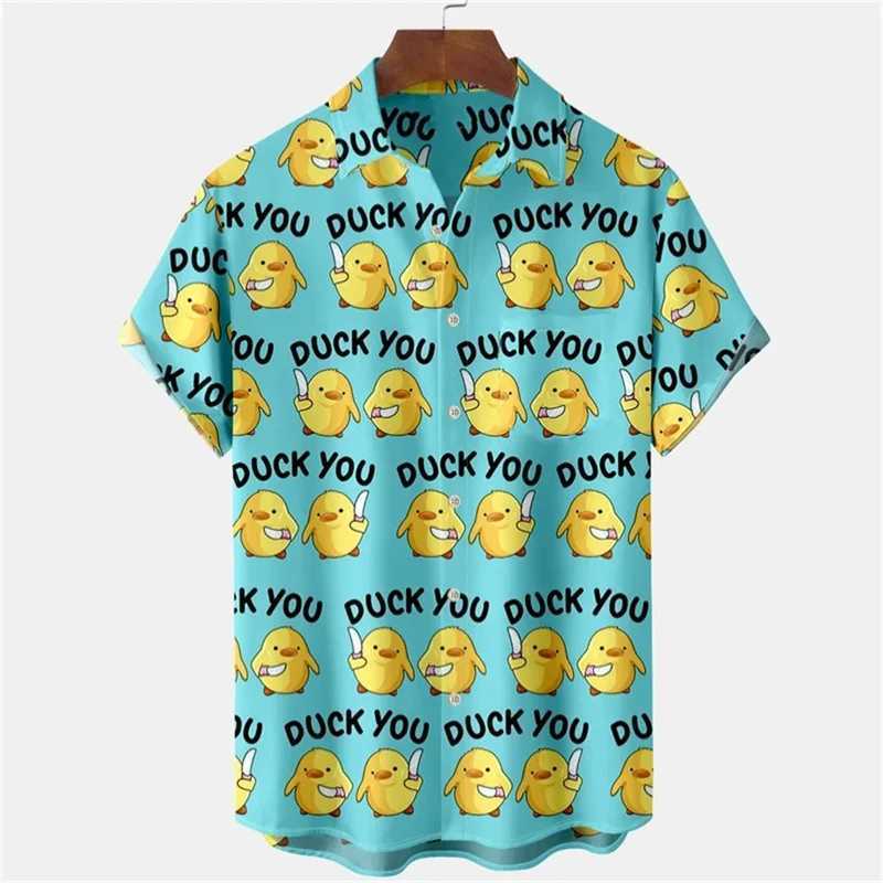 New 3D Animal Ducks Printing Shirts Blouses For Men Fashion Funny Streetwear Short Shirts Women Cute Y2k Clothing Top M250320
