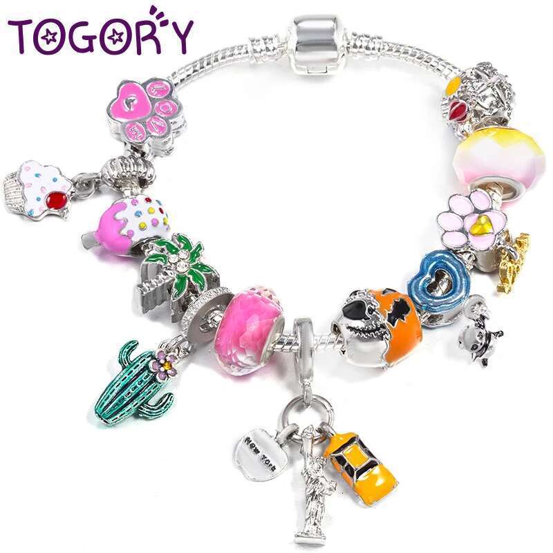 New Fashion Charm Bracelets Fits DIY Colorful Ice Cream Beads Bracelet Bangles For Women Bijoux Pulseras Jewelry Gift Wholesale