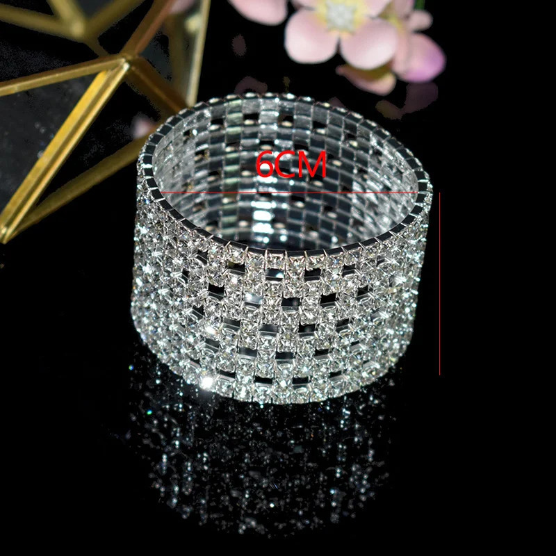 European and American handmade rhinestone elastic bracelet multi-layer elastic hollow bracelet claw chain multi-color bracele 250320