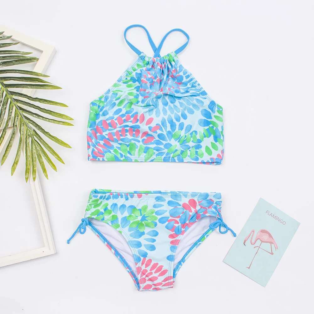Multi color children's girls' children's bikini set 2025 girls' children's swimsuit summer swimsuit baby children's biki