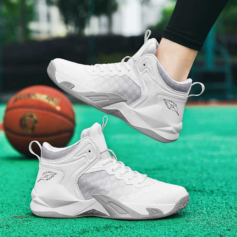 Basketball Shoes Men High-top Comfortable Field Training Outdoor Sports Trendy Sneakers Men New Leather Basketball Boots MenW250320