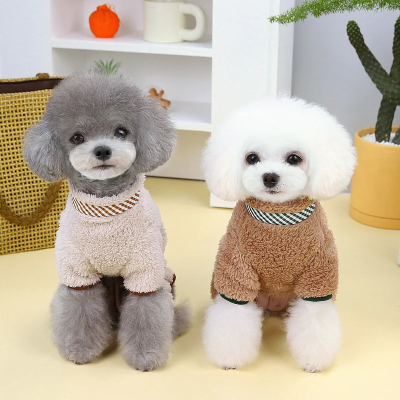 Soft and warm dog jumpsuit winter pet jacket with zipper suitable for puppies Yoki clothing Onesies Teddy French Bulldog Set 250318