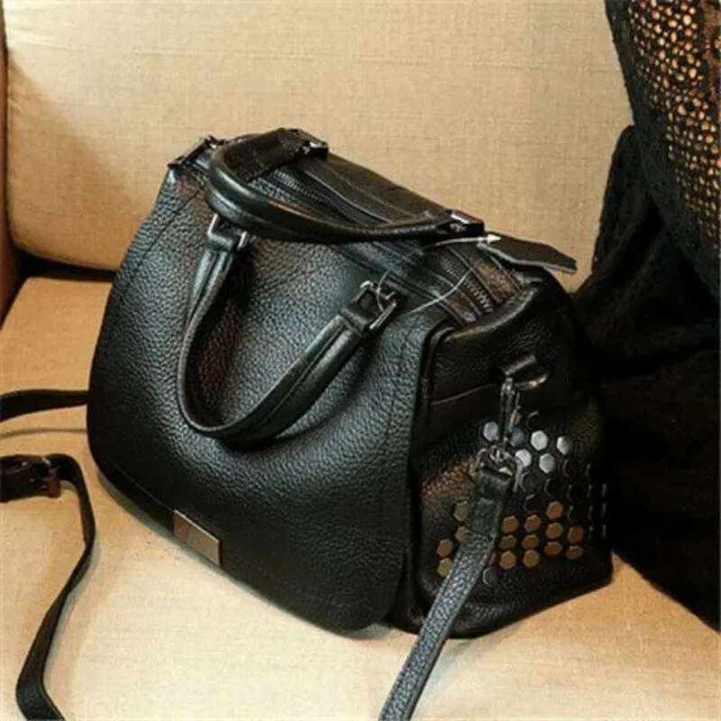 Cowhide Woman Soft Narural Retro Handbag Genuine Leather Cowhide Women's Shoulder Cross Bag