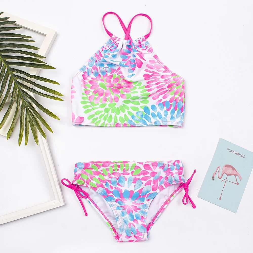 Multi color children's girls' children's bikini set 2025 girls' children's swimsuit summer swimsuit baby children's biki