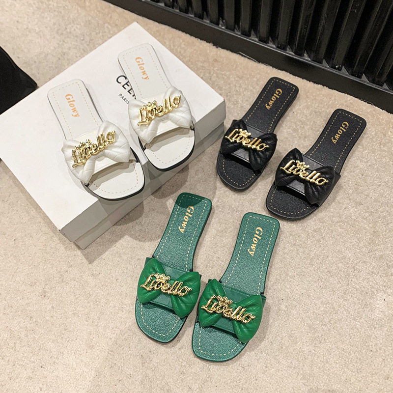French Beach Women's Sandals 2025 New Designer Multifunctional Fashionable Slippers Indoor Niche Fairy Style Bow Sandals Outdoor Casual Shoes
