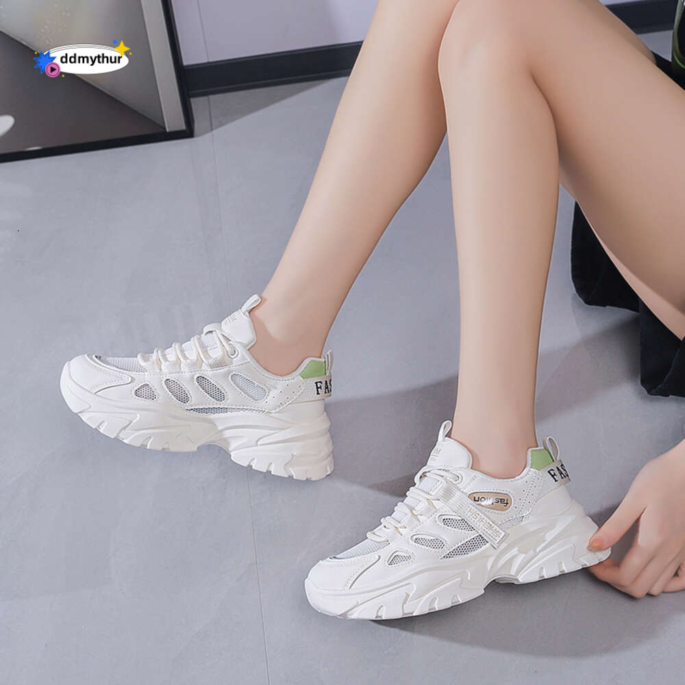 CRLAYDK Summer New Chunky Sneaker for Women Fashion Platform White Mesh Casual Dad Shoes Comfort Wedge Walking Sport Tennis ddmythur