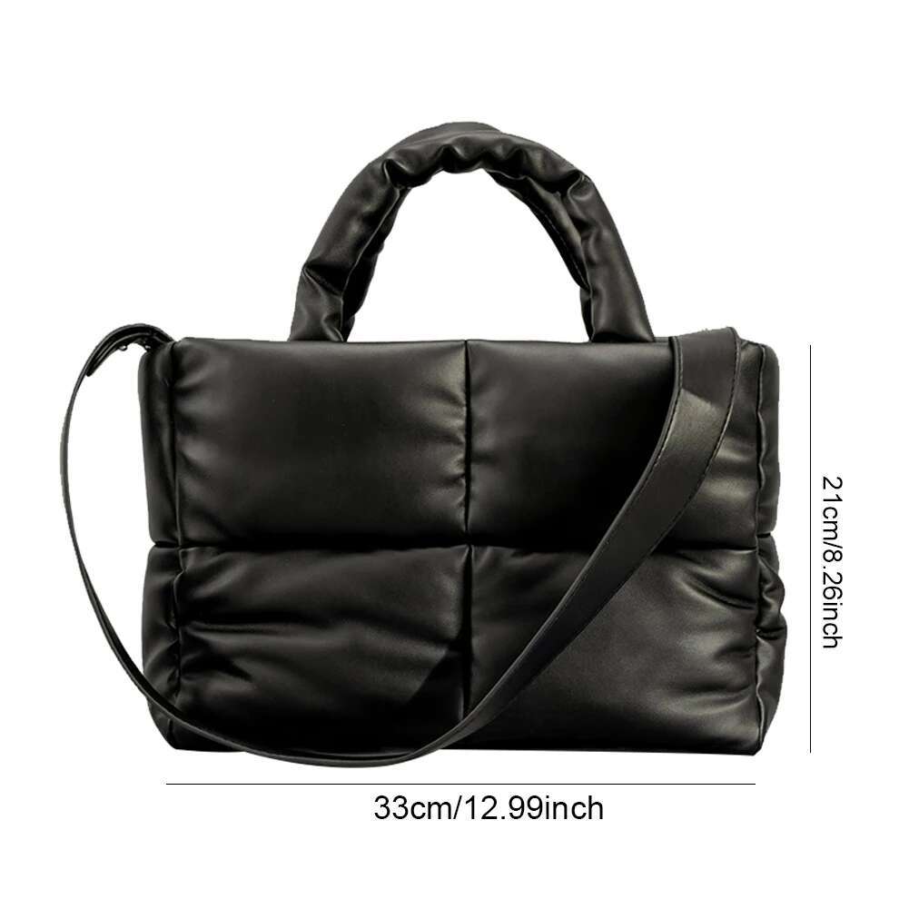 Fashion Large Tote Padded Handbags Designer Quilted Women Shoulder Bags Nylon Down Cotton Crossbody Bag Winter Purse 2023