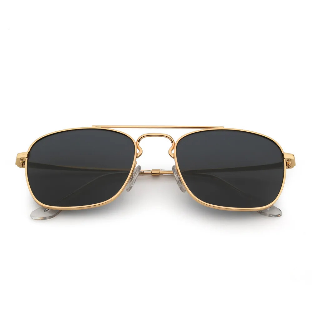 Fashion Glass Lenses Men Women Square Sunglasses er Metal Frame UV400 250318