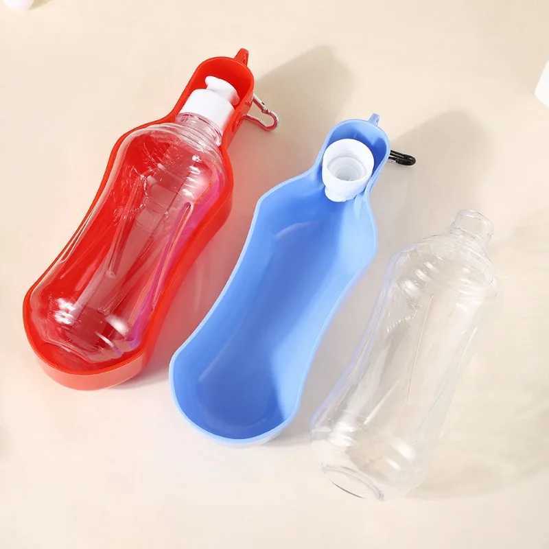 250/500mL Portable Dog Water Bottle Folding Beverage Plastic Water Bottle Pet Outdoor Travel Beverage Dog Drinking Bowl Y250319