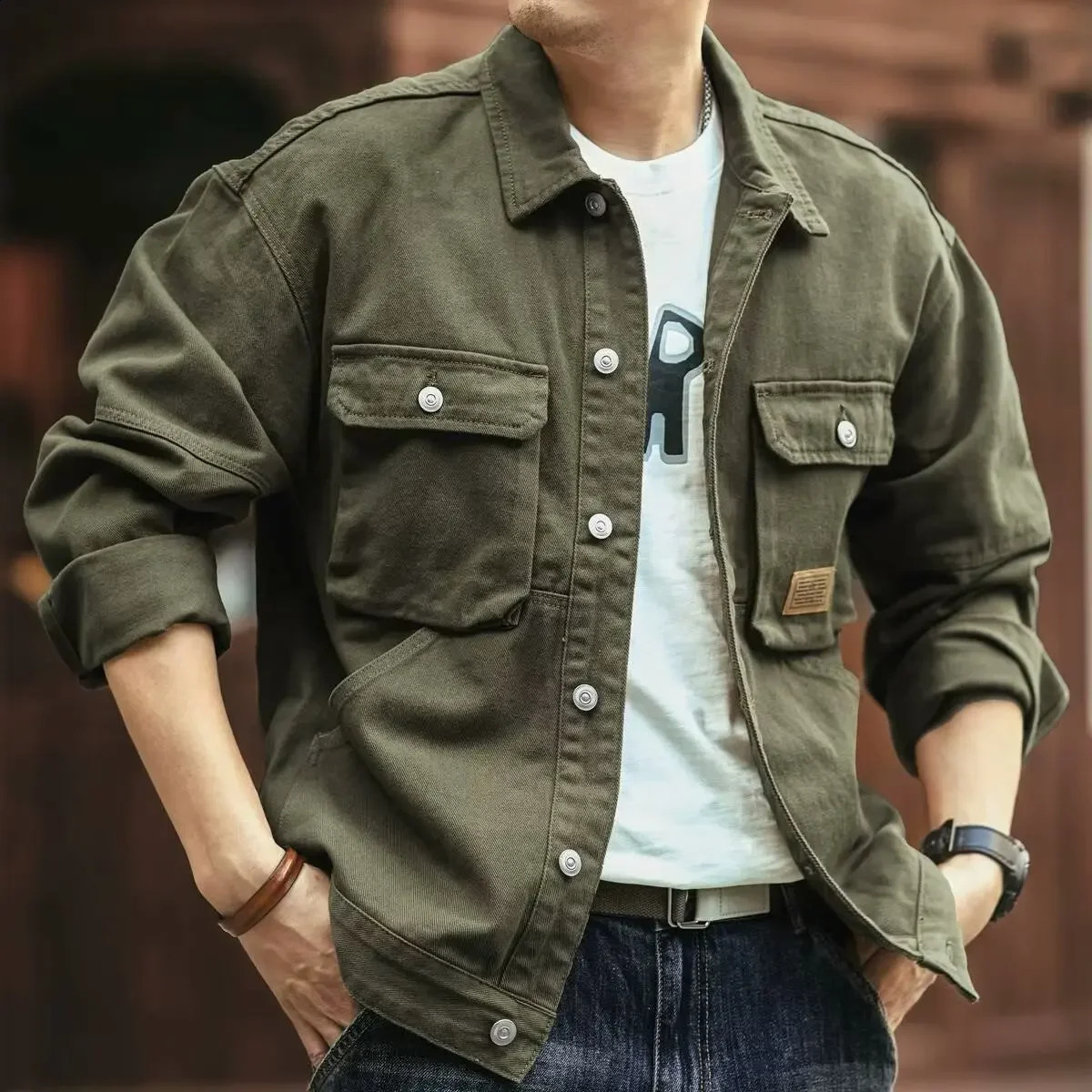 Trendy Highend Denim Jacket Long Sleeve For Men Casual Youth Fashion Working Style Thickened Winter 250317