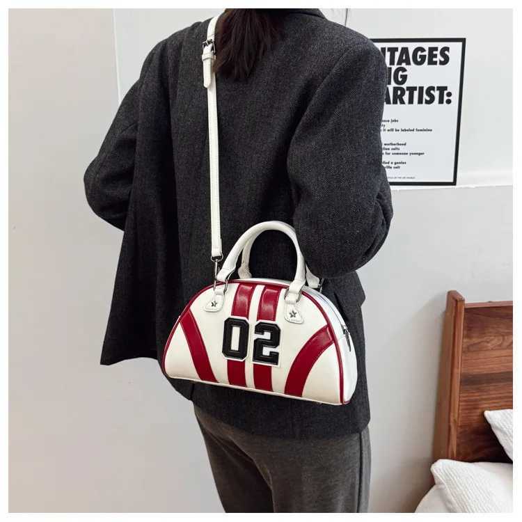 2024 New Korean Fashion Splicing Womens Casual One Shoulder Pillow Bag Y250319