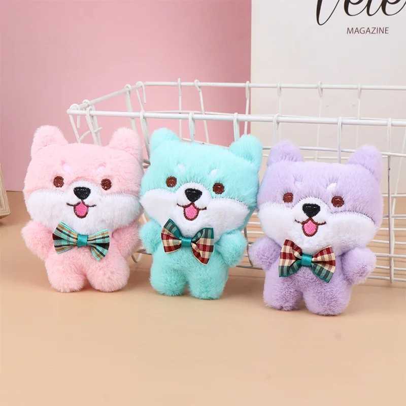 Cute Shiba Inu plush toy cartoon dog pendant soft filled doll keychain backpack car bag keychain decoration childrens giftXJ250319