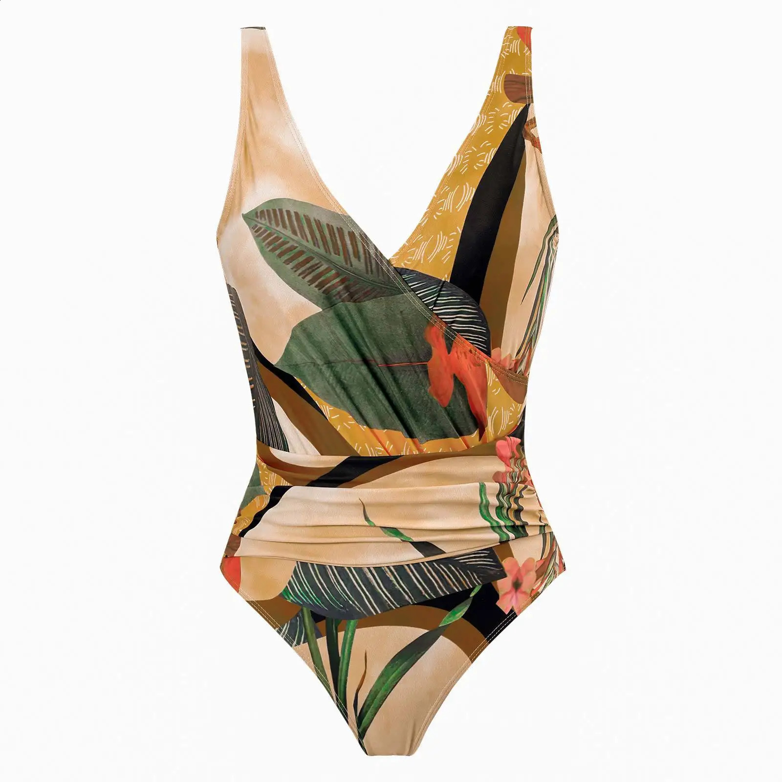 Floral Swimwear Women One Piece Swimsuit With Beach Skirt Printed Bathers Bathing Suit Beachwear Swimming Summer Bodysuit 250319