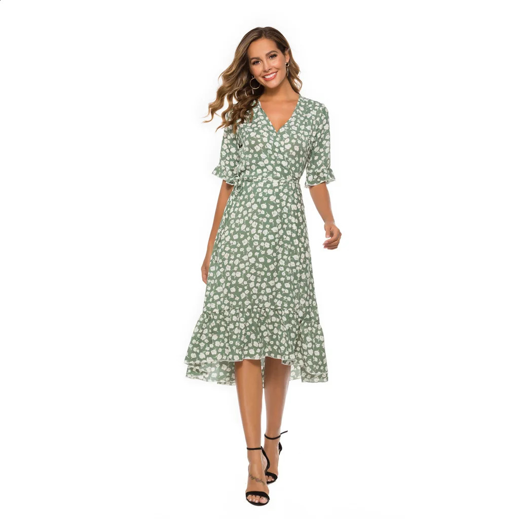 V-neck package lace vacation Midi length tea break ski suit 250314