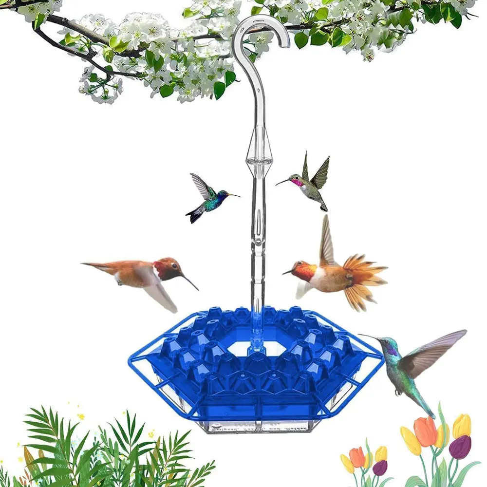 Hummingbird Feeder With Perch and Builtin Ant Moat 30 PortsEasy to Clean Outdoor Hanging Yard Garden Decor 250320