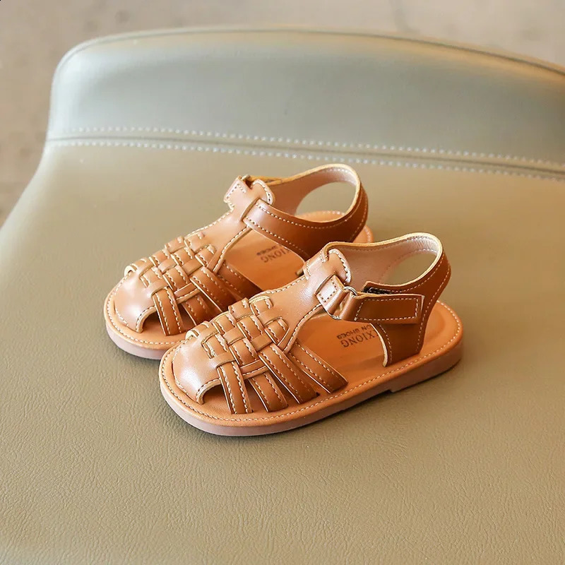 Girls sandals summer weaving boys beach childrens casual shoes 18 years old 250304