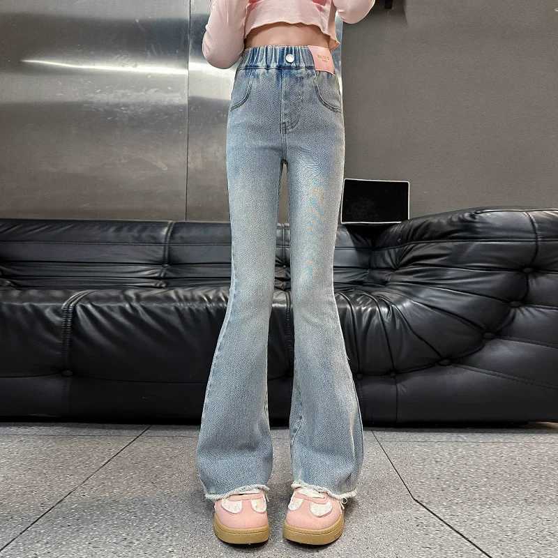Teen Girls Jeans Vintage Denim Trousers New Fashion Childrens Flared Pants for 5 6 7 8 9 10 11 12 13 14 Years Old Kids BottomT2502320