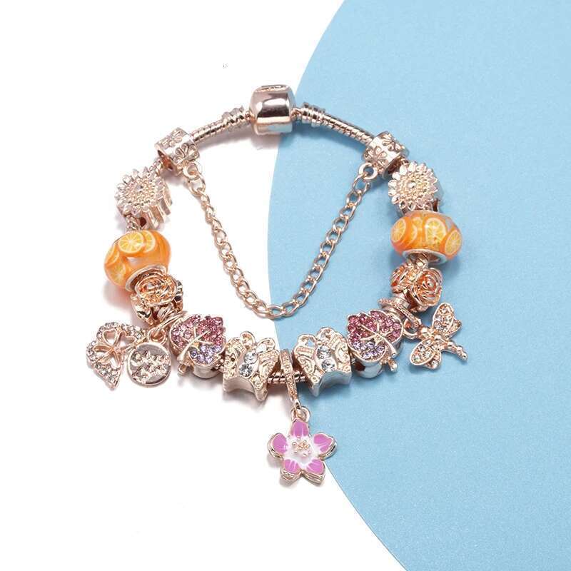Summer New Arrival Charm Bracelets Fits Crystal Flower Beads Bracelet Bangles For Women Men Kids Bijoux Pulseras Jewelry Gift