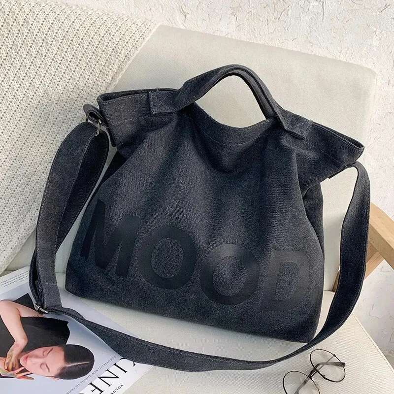 Top Canvas Bag Youth Men Shoulder Large Capacity Hand Letter Printed Crossbody For Women Students School Bags