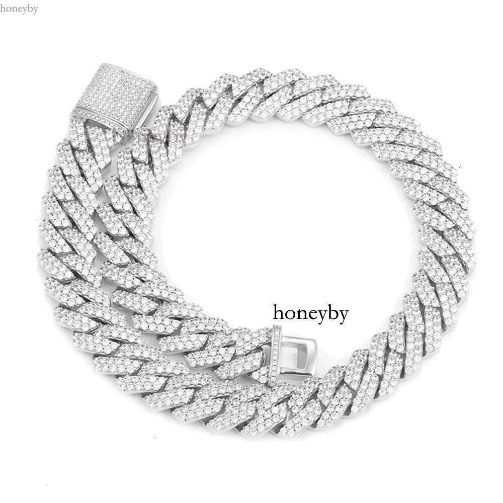 Duyizhao Stock 19mm Full Moissanite Miami Cuban k Chain Necklace Sterg Sier Gold Hip Hop Fashion Jewelry