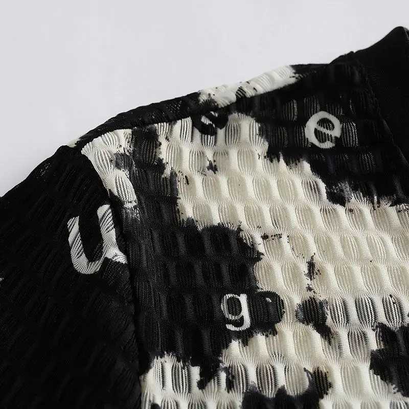 Fashion O-Neck Short Sleeve Printed Letter Tie Dye T-Shirts Men Clothing 2024 Summer New Loose All-match Tops Casual Tee ShirtT250319