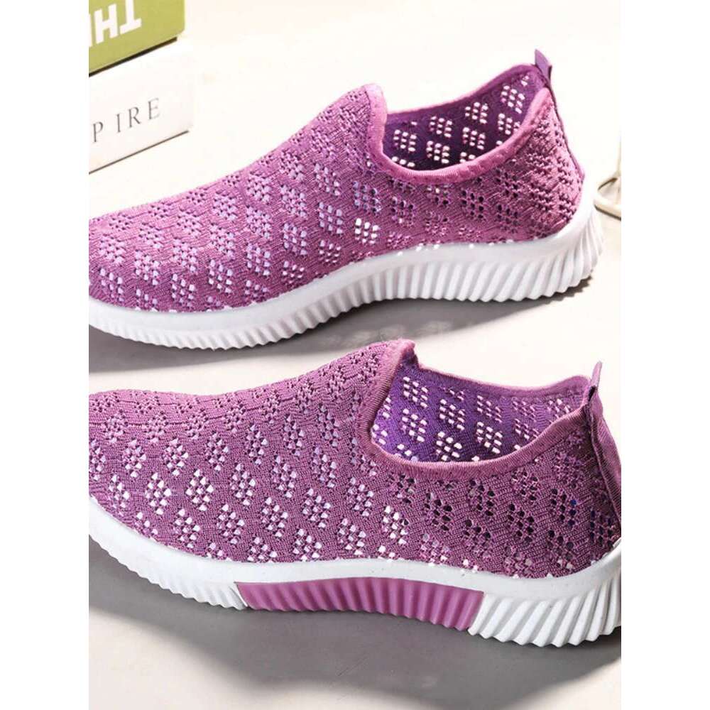 2022 New Fashion Women Mesh Sports Shoe s Breathable Flats S oft Sole Casual Sneakers