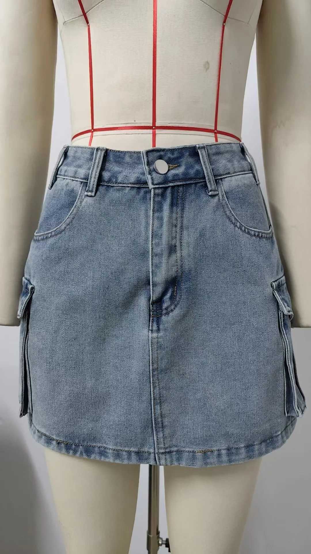 Newly Washed American Retro Cowboy Tool Pocket Womens Clothing in 2025XJ250320