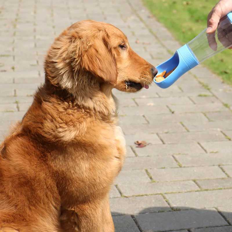 Pet dog water bottle used for small medium large dogs cats outdoor leak proof portable food dispensers bulldogs golden retriever supplies Y250319