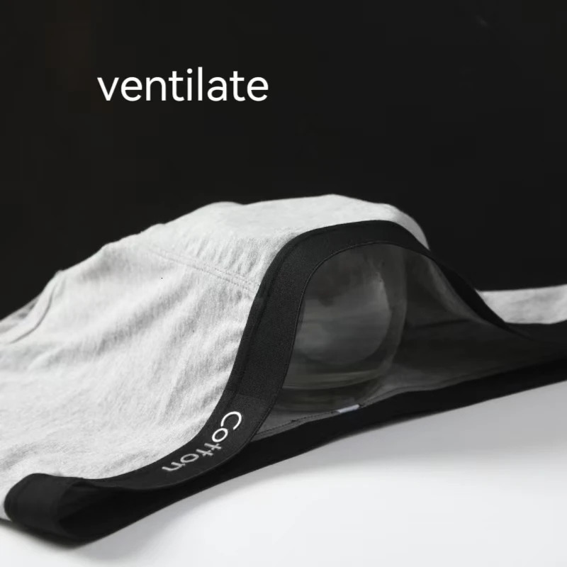 Mens Boxing Cotton Comfortable Fabric Underwear Black Grey L XXL XXXL Breathable Fashion Fitness Sports 250320