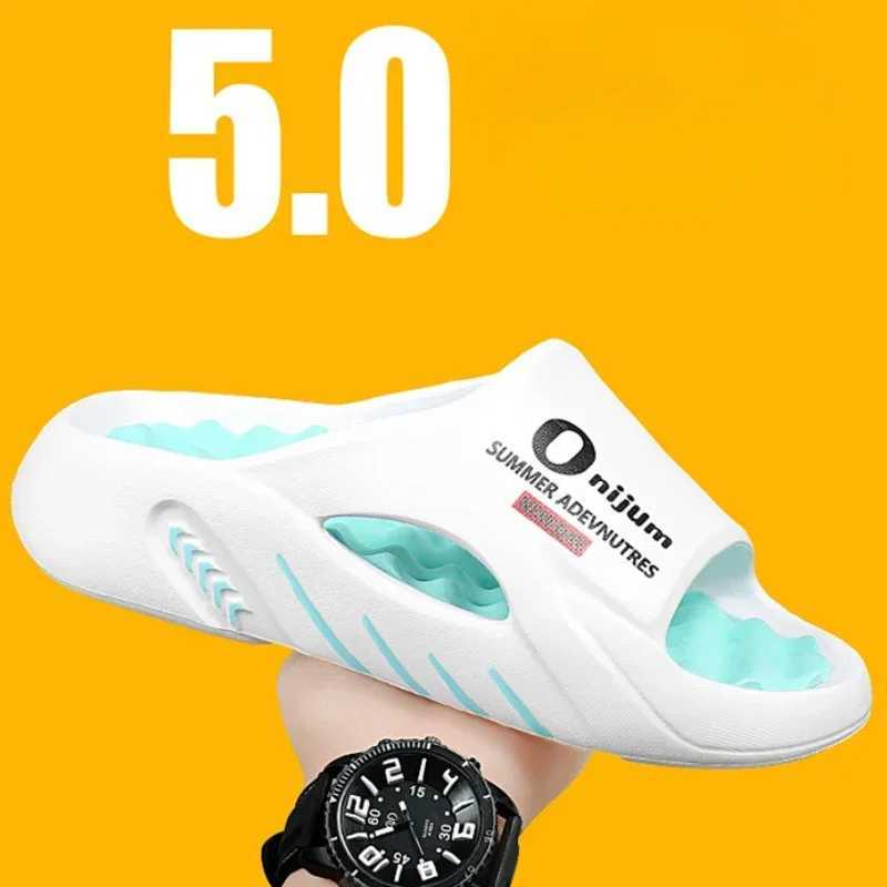 Mens massage slider outdoor mens sandals lightweight and comfortable beach casual shoes Fi platform mens slider large size 38-47 Y250320