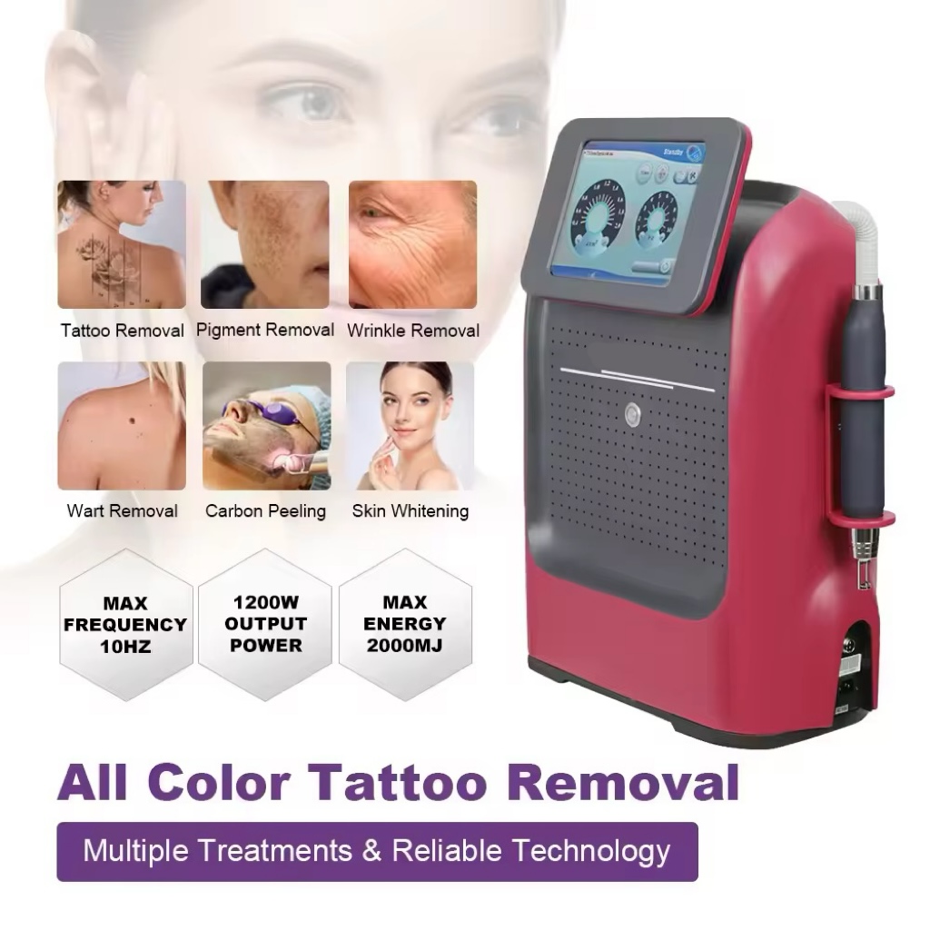Hot Sale Q-Switch Picosecond Laser Machine For Tattoo Removal Laser 1064nm 755nm 532nm 1320nm Pigment Remove Machine